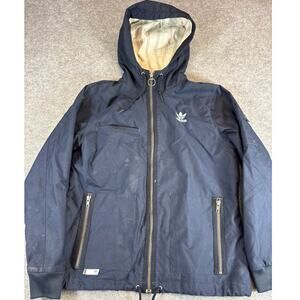VINTAGE Adidas Trefoil Jacket Mens Large Blue Full Zip Lined Hooded Outdoor